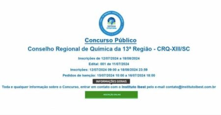 Concurso público em Santa Catarina: Conselho Regional de Química oferece oportunidades