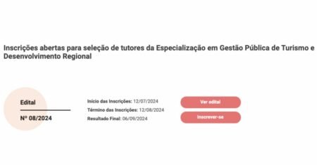 Curso de especialização gratuita a distância em Gestão Pública de Turismo: Inscreva-se agora!