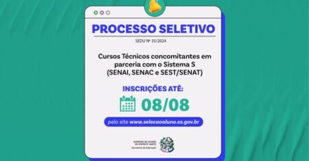 Capacitação profissional: Espírito Santo lança edital para cursos técnicos do Sistema S